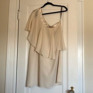 Cream one shoulder dress